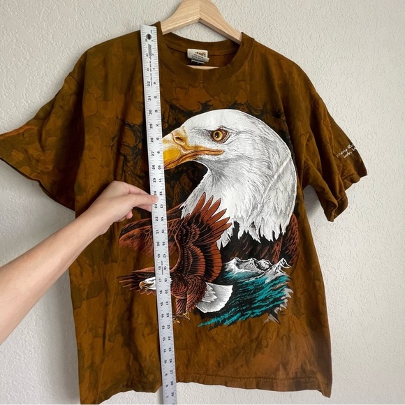 Ragtops Bald Eagle Shirt Mens Medium Made in USA Nature Patriotic Tie Dye - Picture 2 of 8
